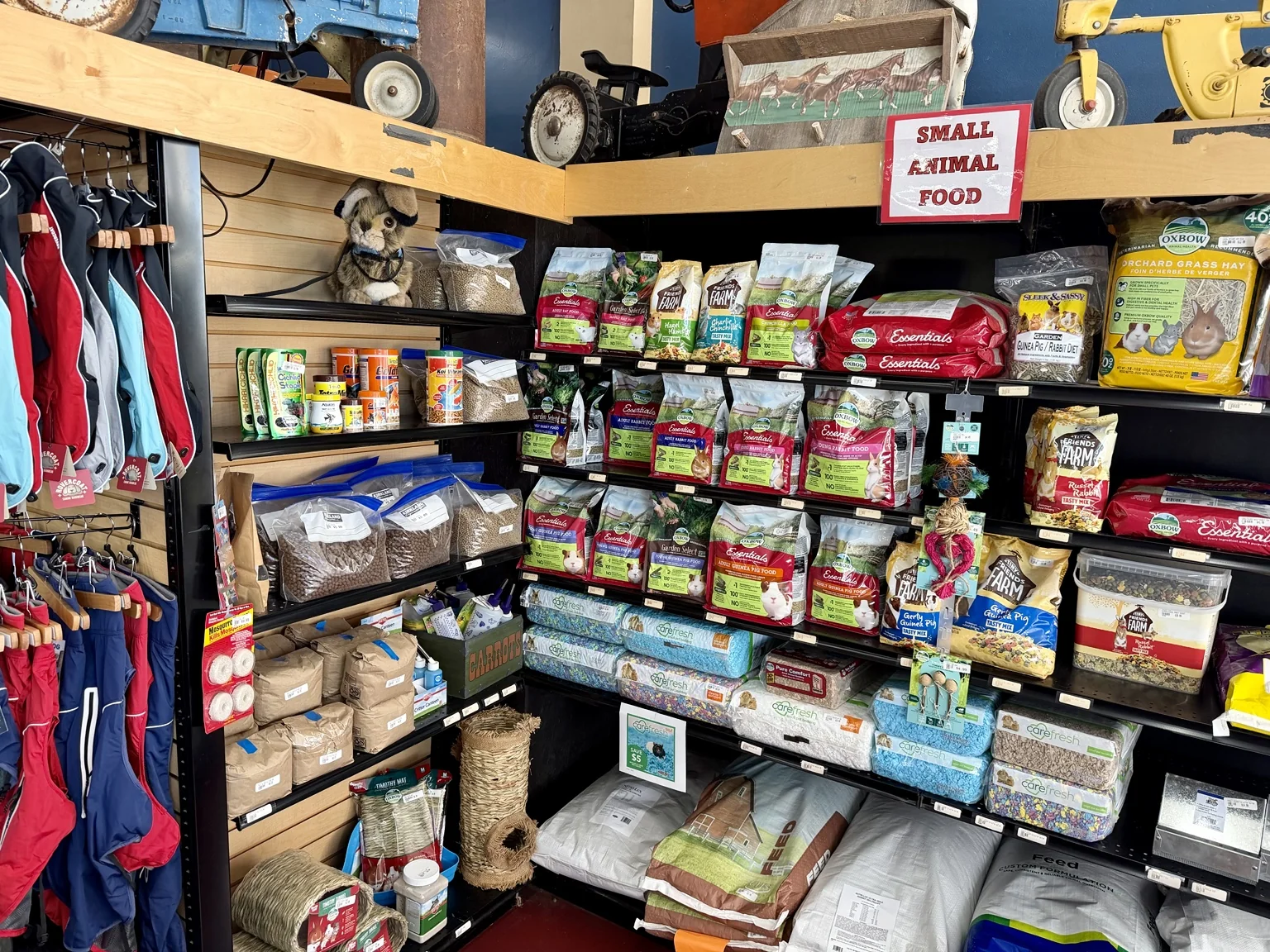 Small animal food and supplies at McKenzie Feed